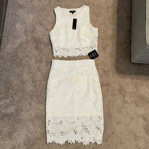 Two piece Lulu’s white lace set